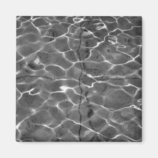 Light Reflections On Water: Black & White Magnet