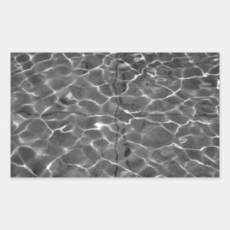 Light Reflections On Water: Black & White Rectangular Sticker