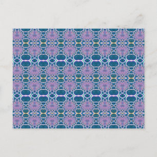 Light Rings Clear Blue Holographic Effect Art Postcard
