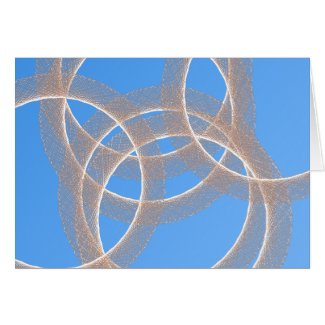 light rings in blue background abstract