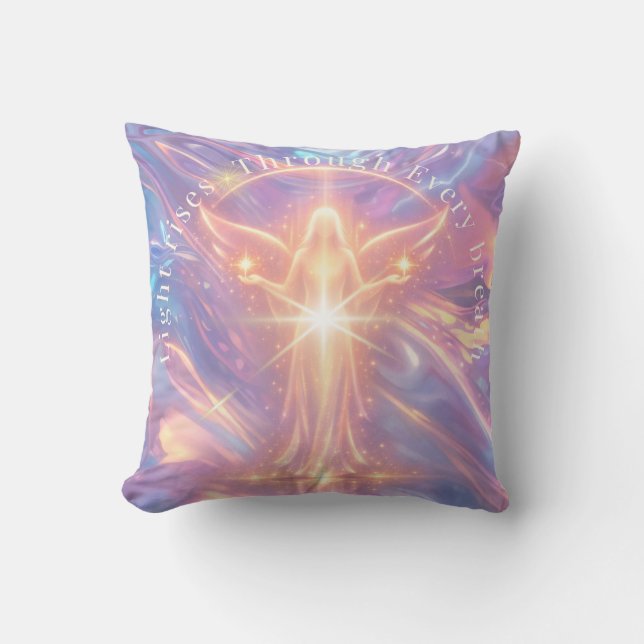 Light Rises Through Every Breath Pillow – Celestia (Front)