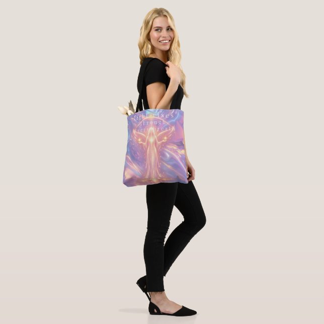 Light Rises Through Every Breath Tote Bag (On Model)
