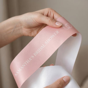 Light Rose Custom Bridal Shower Satin Ribbon