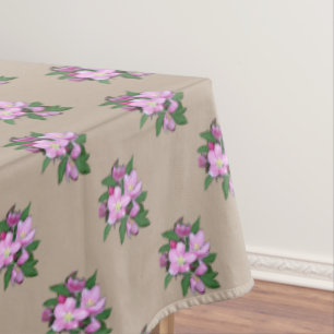 Light Rose Gold Apple Flowers on Lucky Beige Tablecloth