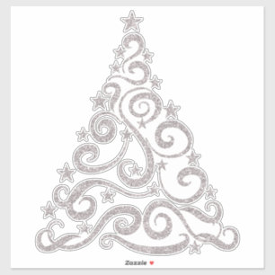 Light Rose Gold Faux Glitter Christmas Tree Sticker