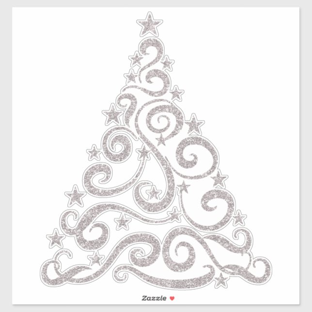 Light Rose Gold Faux Glitter | Christmas Tree Sticker (Sheet)