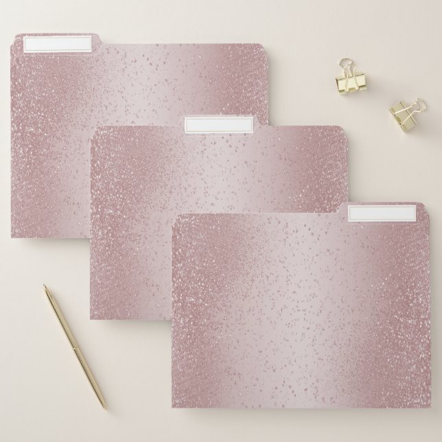 Light Rose Gold Glitter  File Folder (Set)
