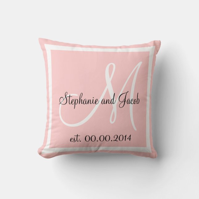 Light Rose Pink Wedding keepsake pillow (Front)