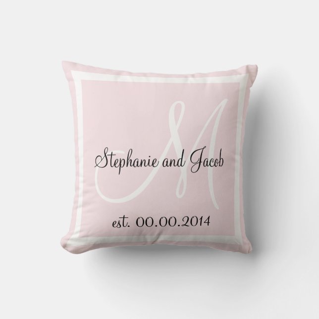Light Rose Pink Wedding keepsake pillow (Front)