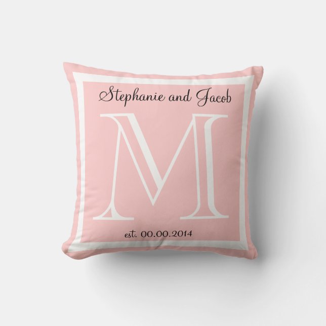 Light Rose Pink Wedding keepsake pillow (Front)