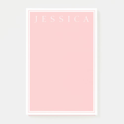 Light Rose Pink  Your Name in White Post_it Notes