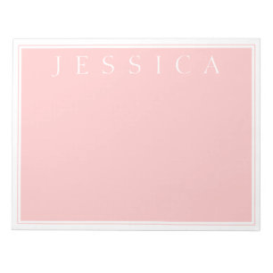 Light Rose Pink Your Name Notepad