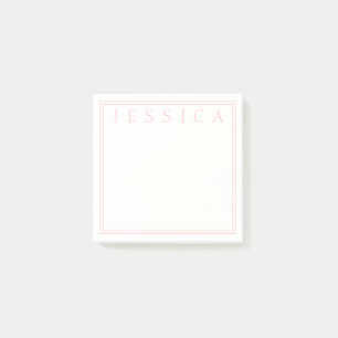 Light Rose Pink Your Name Post-it Notes