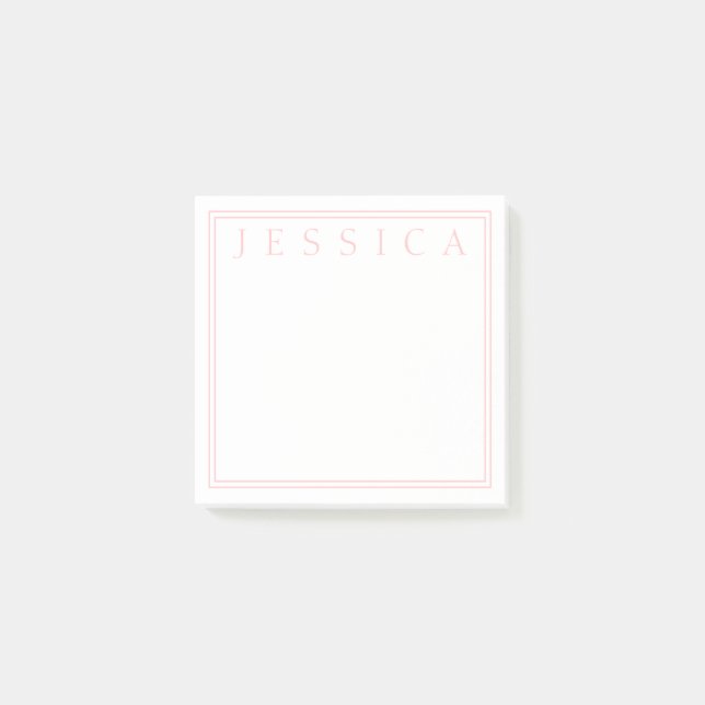 Light Rose Pink | Your Name Post-it Notes (Front)