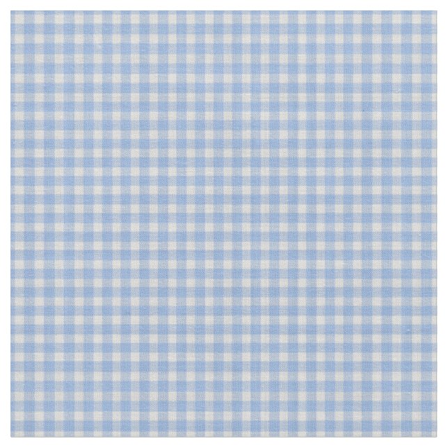 light Royal Blue Gingham Plaid Fabric (Close Up)