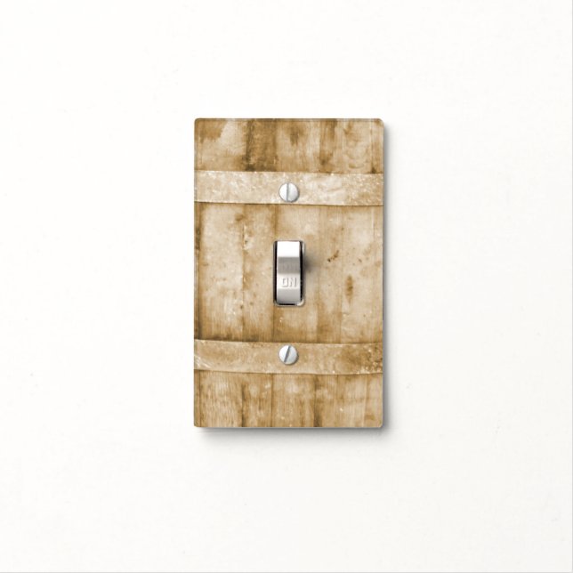 Light Rustic Brown Wood Switch Cover (In Situ)