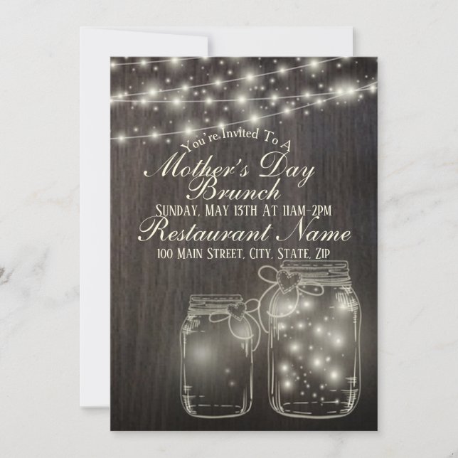 Light Rustic Mother’s Day Brunch Invitation (Front)