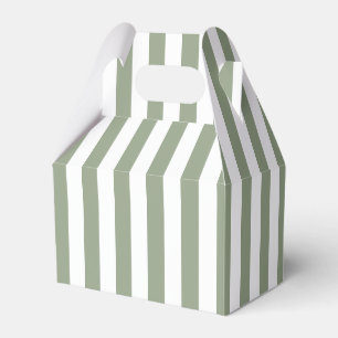 Light Sage Green and White Stripe Favor Boxes