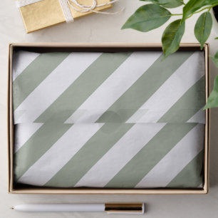 Light Sage Green and White Stripe Tissue Paper