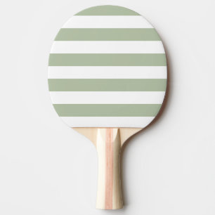 Light Sage Green and White Stripes Ping Pong Paddle