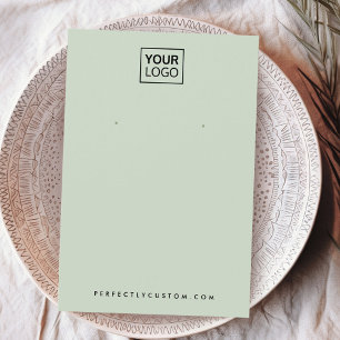 Light sage green custom logo earring display card
