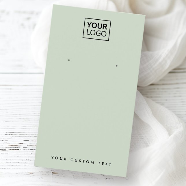 Light sage green custom logo earring display card (Light sage green custom logo earring display card)