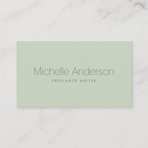 Light sage green elegant minimalist professional business card
