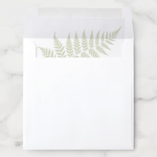 Light Sage Green Fern Silhouette Square Wedding Envelope Liner