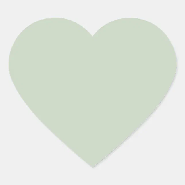 Light sage green heart stickers solid color Zazzle — free download