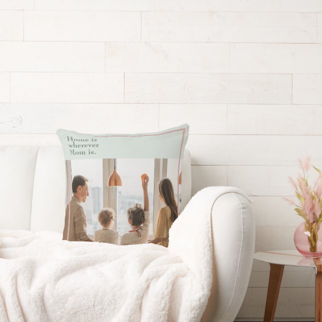 Light Sage Green Pillow with Personalized Photo (Couch)