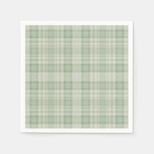 Light sage green plaid napkins
