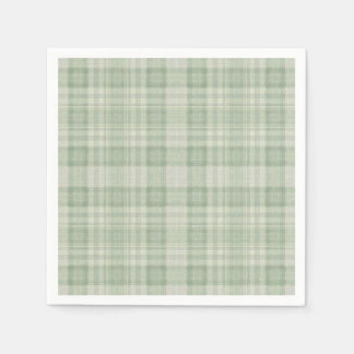 Light sage green plaid napkins