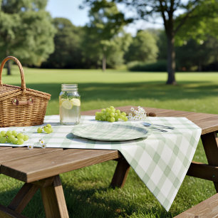 Light sage green plaid paper plates