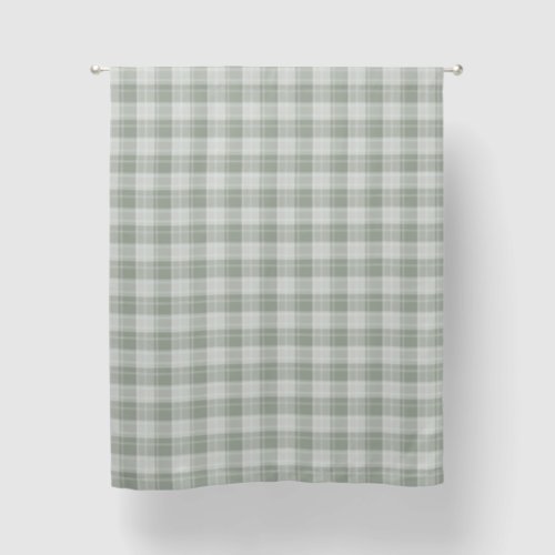 Light Sage Green Plaid Pattern Blackout Curtains