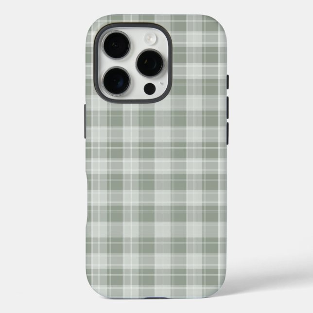 Light Sage Green Plaid Pattern Case-Mate iPhone Case (Back)