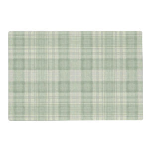 Light sage green plaid placemat