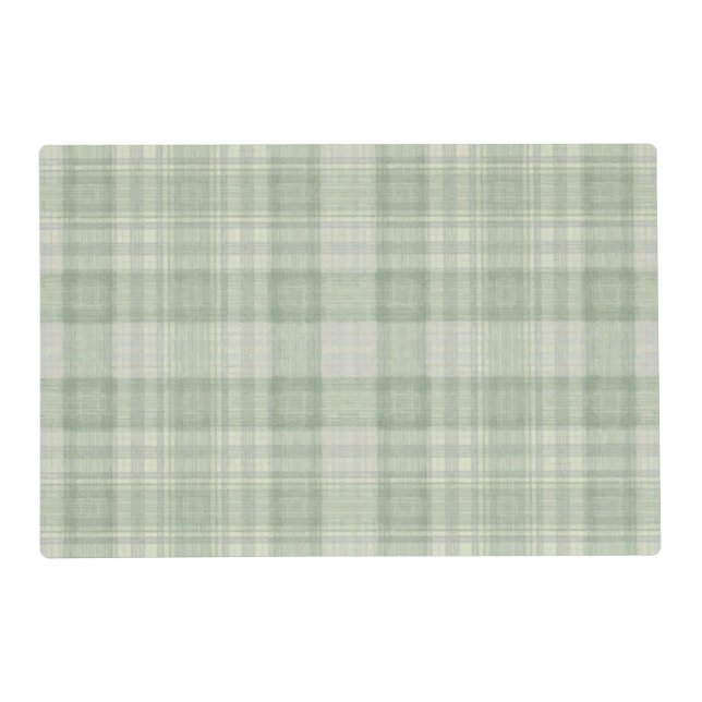 Light sage green plaid placemat (Front)