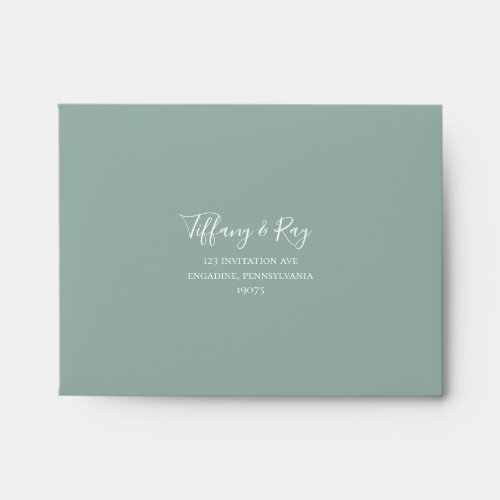 Light Sage Green Self Addressed RSVP Envelope