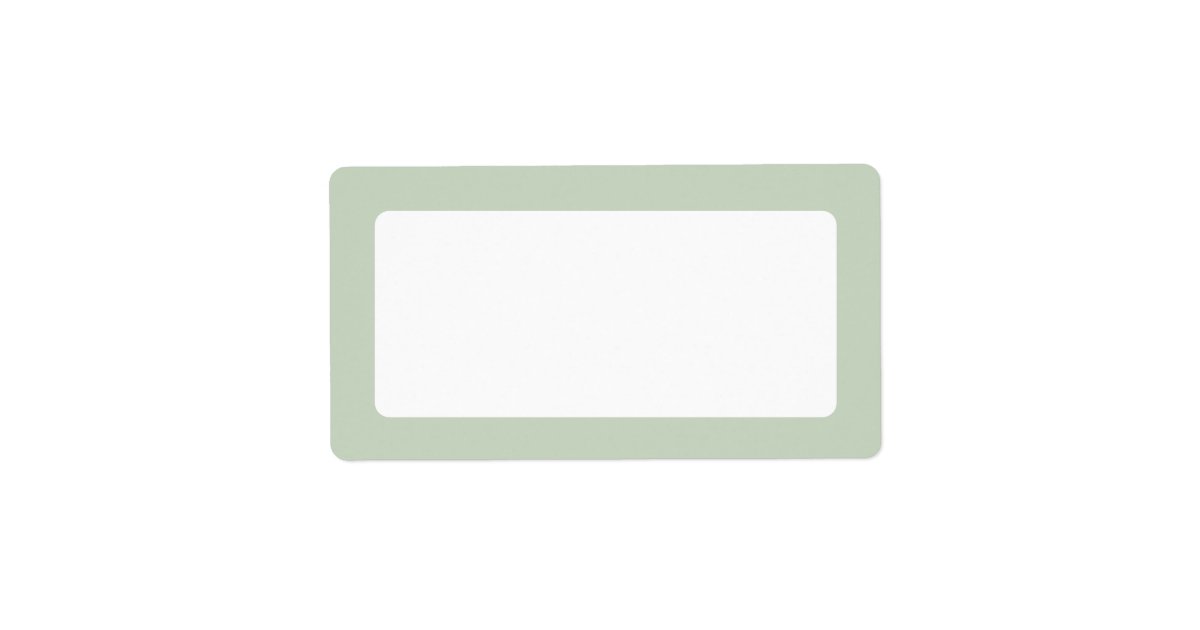 Light sage green solid color border blank label | Zazzle.com