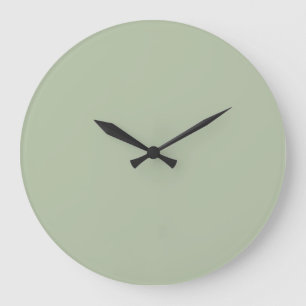 Light Sage Green Solid Color Large Clock