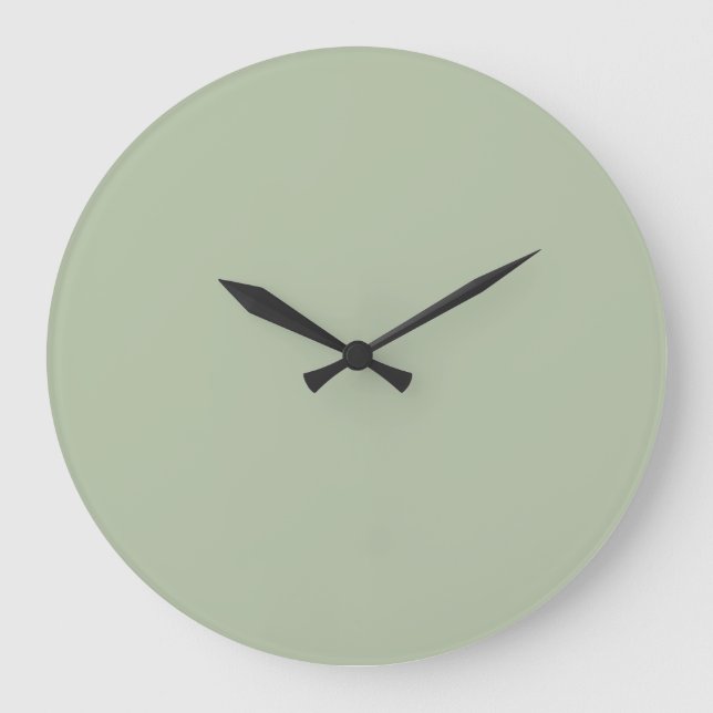 Light Sage Green Solid Color Large Clock (Front)