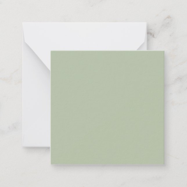 Light Sage Green Solid Color Note Card (Front)