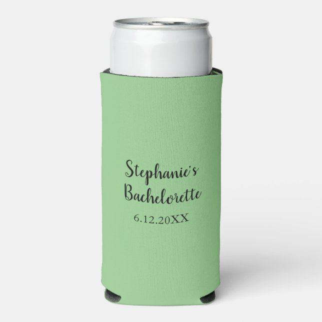 Light Sage Green Wedding Bachelorette Favor Gift Seltzer Can Cooler (Seltzer Front)