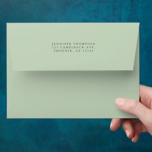 Light Sage Green Wedding Envelope (Hand)