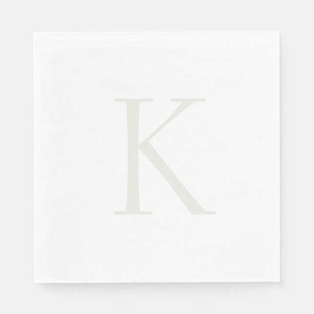 Light Sage Monogram Luncheon Napkins (Front)
