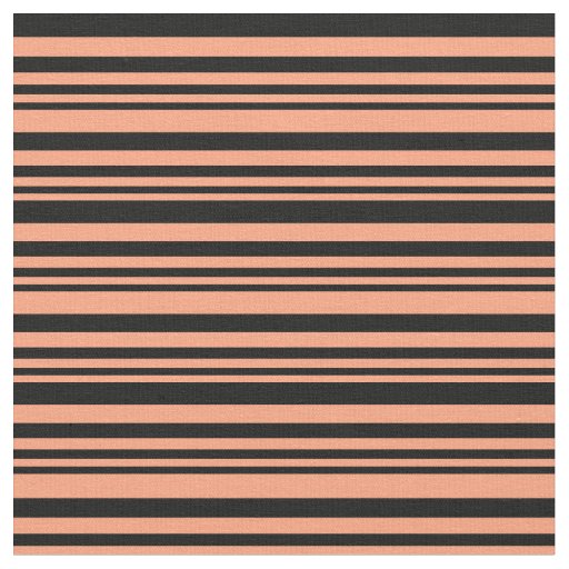 Light Salmon and Black Striped Pattern Fabric