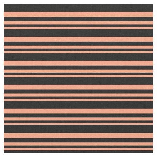 Light Salmon and Black Stripes Fabric