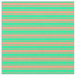 [ Thumbnail: Light Salmon and Green Stripes Fabric ]
