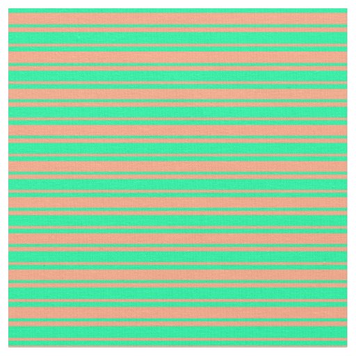 Light Salmon and Green Stripes Fabric