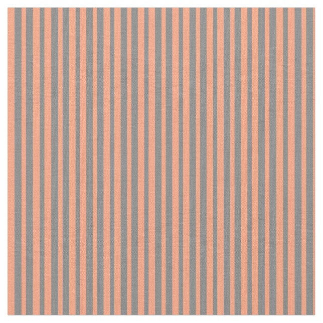 Light Salmon and Grey Stripes/Lines Pattern Fabric (Close Up)